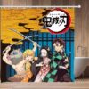 Anime Demon Slayer Waterproof Shower Curtains Cartoon Gif Bathroom Decoration with Hook 3D Print Bath Drapes 10 - Anime Shower Curtains
