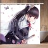 Anime Demon Slayer Waterproof Shower Curtains Cartoon Gif Bathroom Decoration with Hook 3D Print Bath Drapes 2 - Anime Shower Curtains