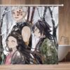 Anime Demon Slayer Waterproof Shower Curtains Cartoon Gif Bathroom Decoration with Hook 3D Print Bath Drapes 7 - Anime Shower Curtains