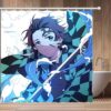 Anime Demon Slayer Waterproof Shower Curtains Cartoon Gif Bathroom Decoration with Hook 3D Print Bath Drapes 8 - Anime Shower Curtains