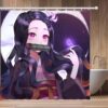 Anime Demon Slayer Waterproof Shower Curtains Cartoon Gif Bathroom Decoration with Hook 3D Print Bath Drapes 9 - Anime Shower Curtains