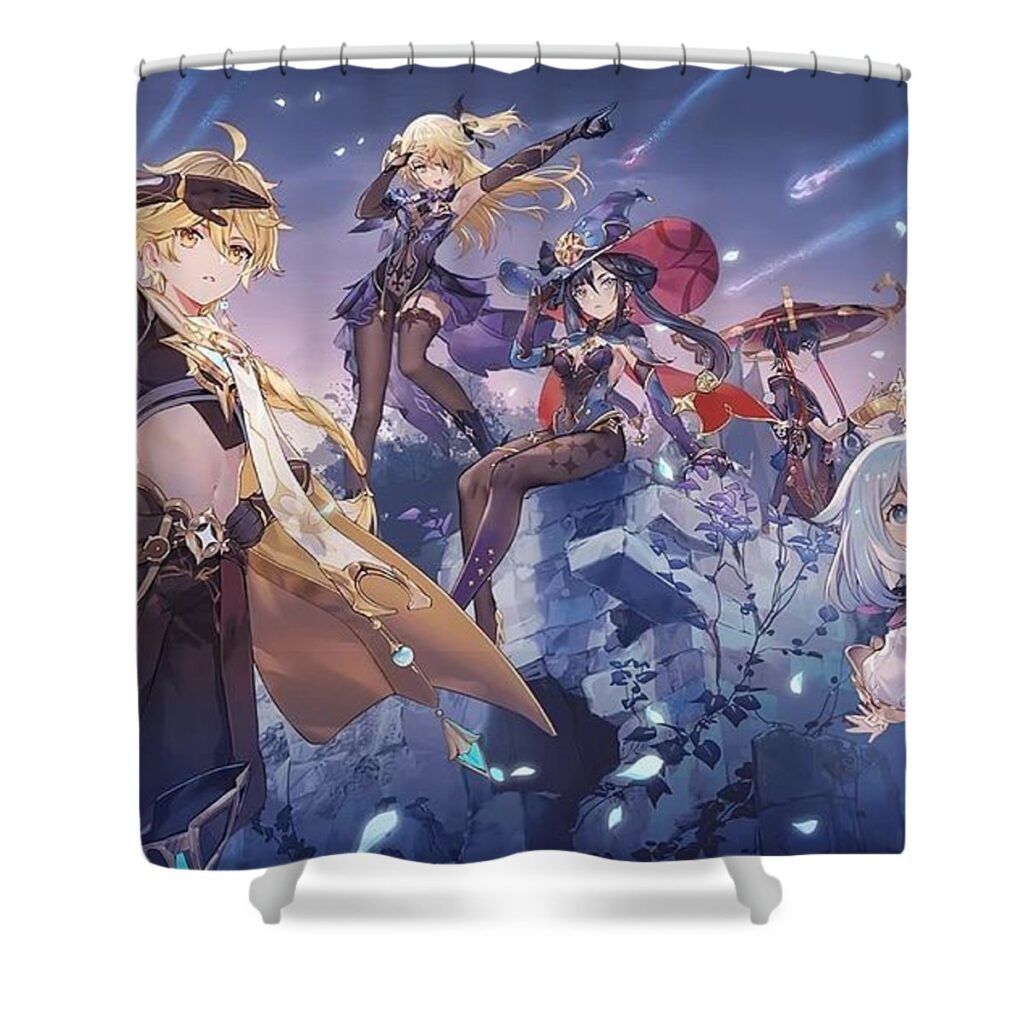 a new star approaches genshin impact dominic thomas - Anime Shower Curtains