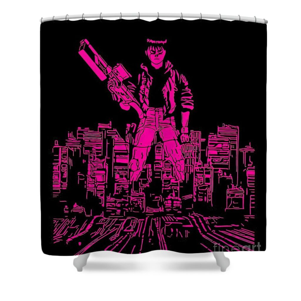 akira retro vintage roberts cooper - Anime Shower Curtains