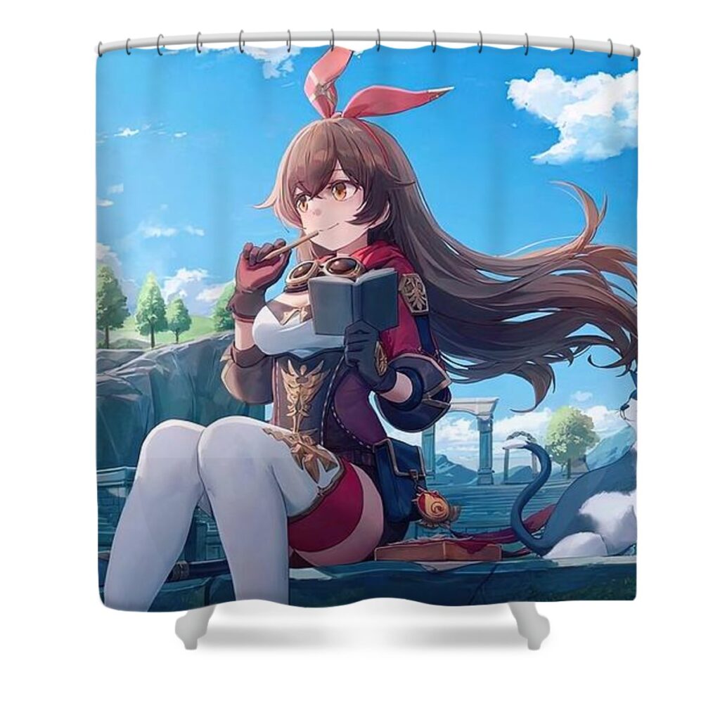 amber genshin impact harrison brown - Anime Shower Curtains