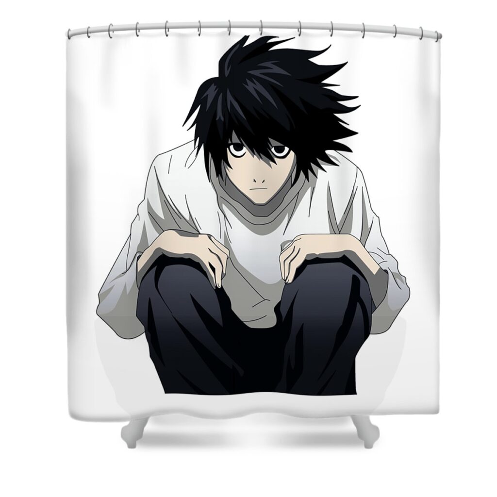 anime unisex tops tee death note t shirt basic novelty tees graphics female shirt scott pierson iii transparent - Anime Shower Curtains