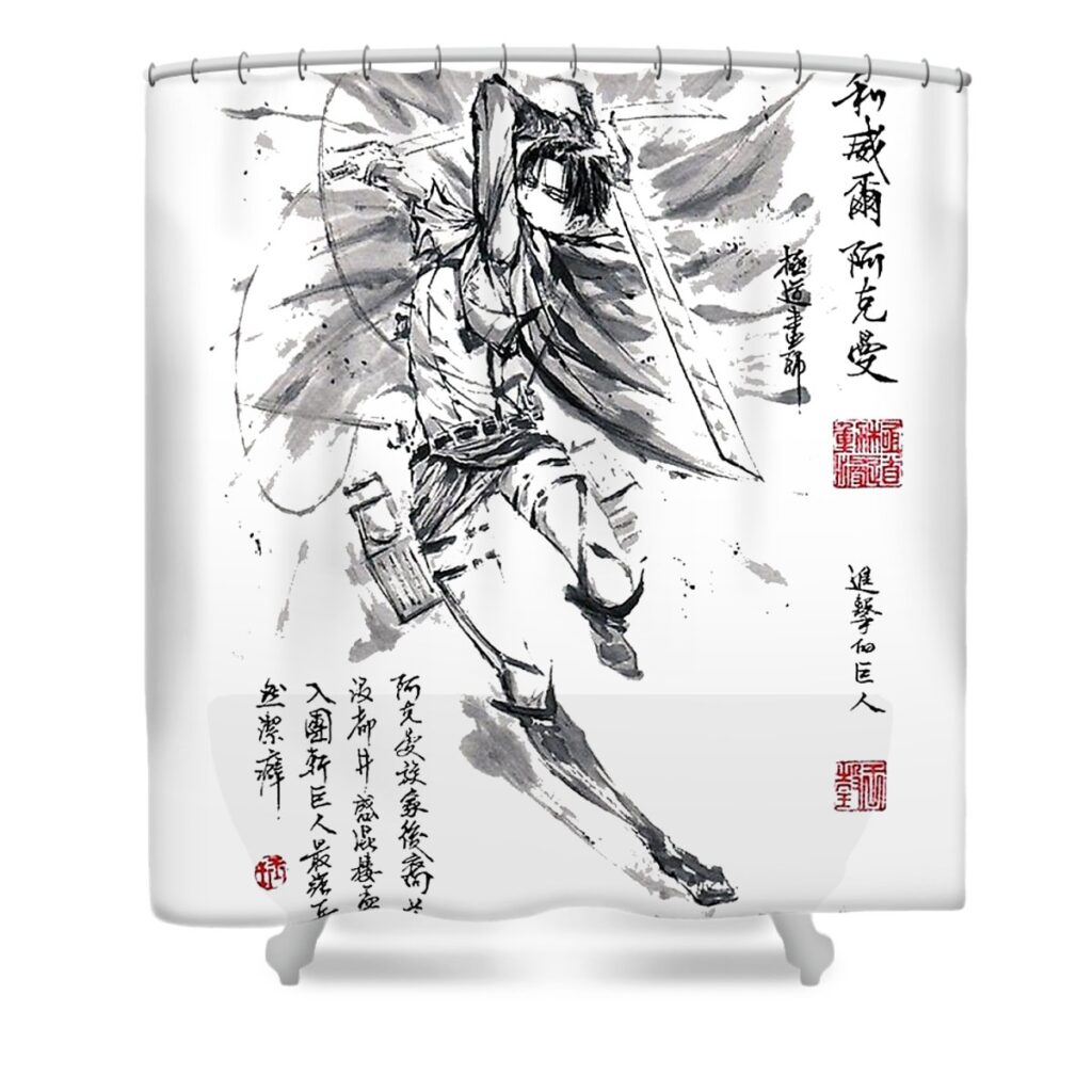 aot logo brittany satterfield transparent - Anime Shower Curtains