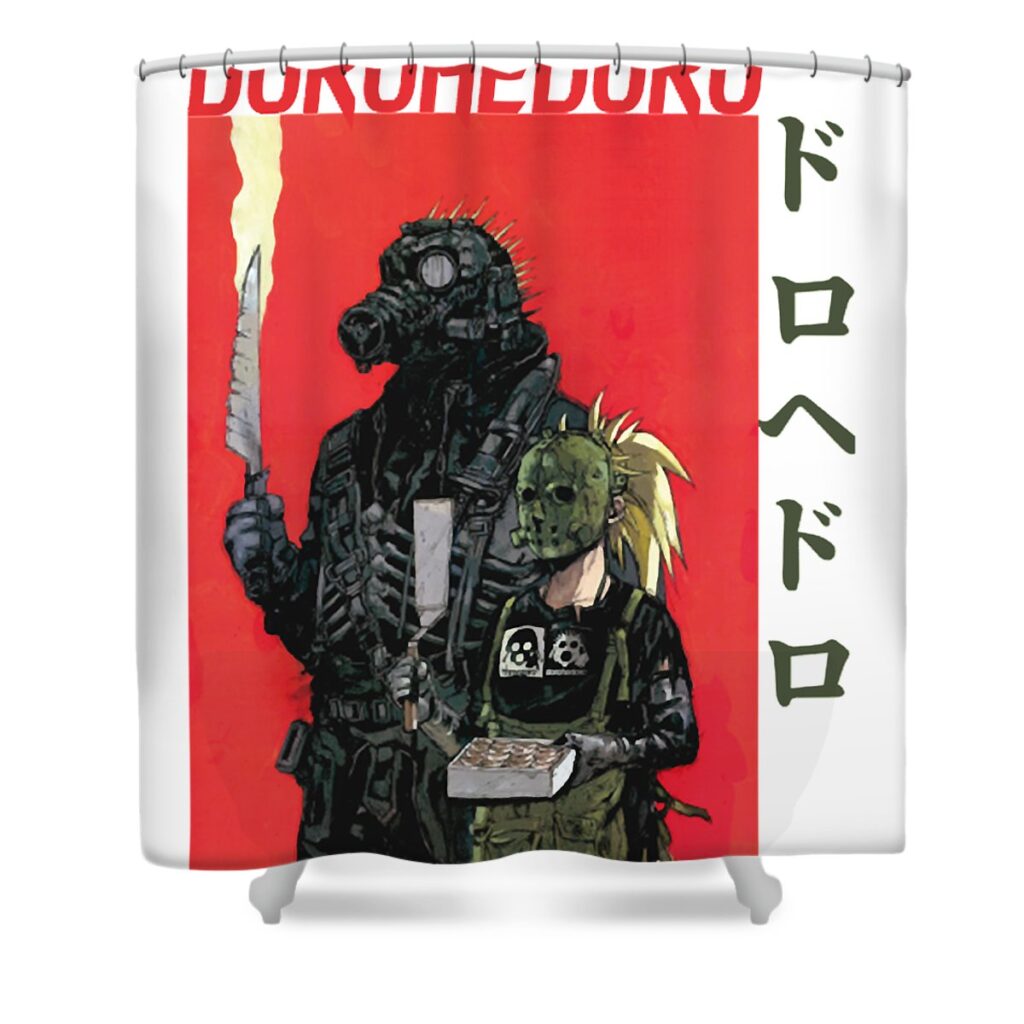 arts dorohedor0o anime kaiman q hayashida lotus leafal transparent - Anime Shower Curtains
