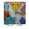 ash ketchums first 6 pokemon david stephenson - Anime Shower Curtains