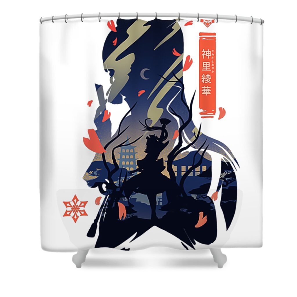 ayaka kamisato genshin impact perfect gift adele jordan transparent - Anime Shower Curtains