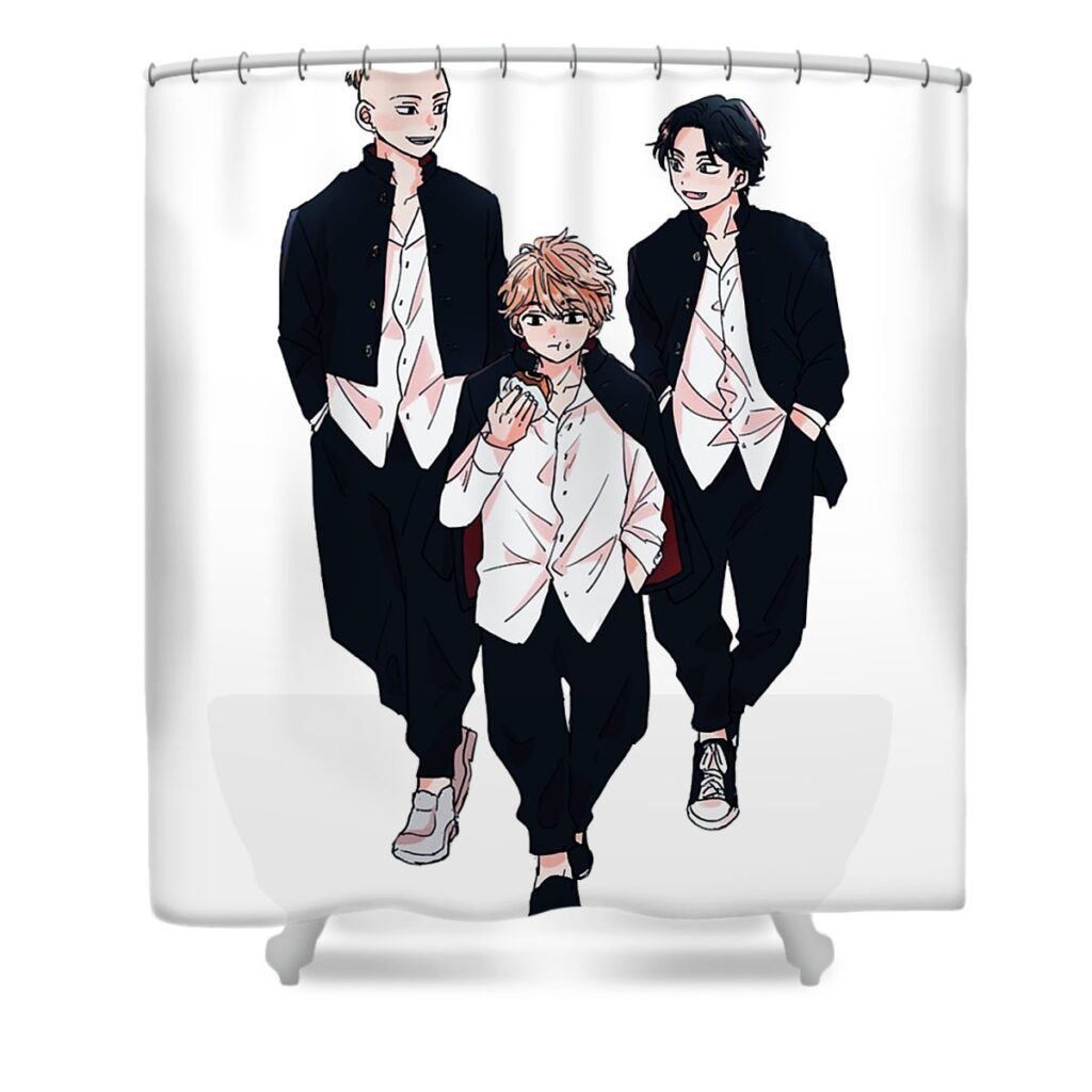 baji chifuyu kazutora and draken dnt prints transparent - Anime Shower Curtains
