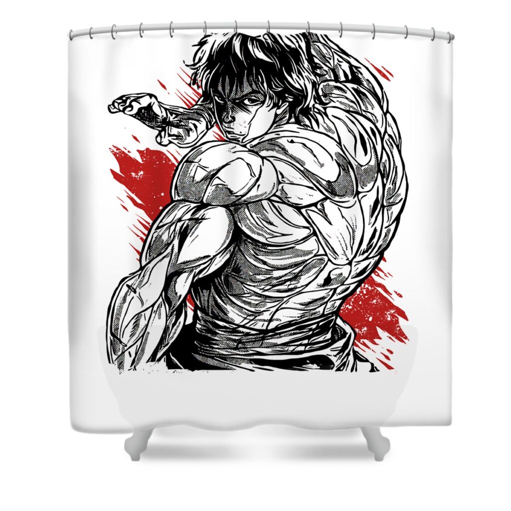 baki hanma allen roberts transparent - Anime Shower Curtains