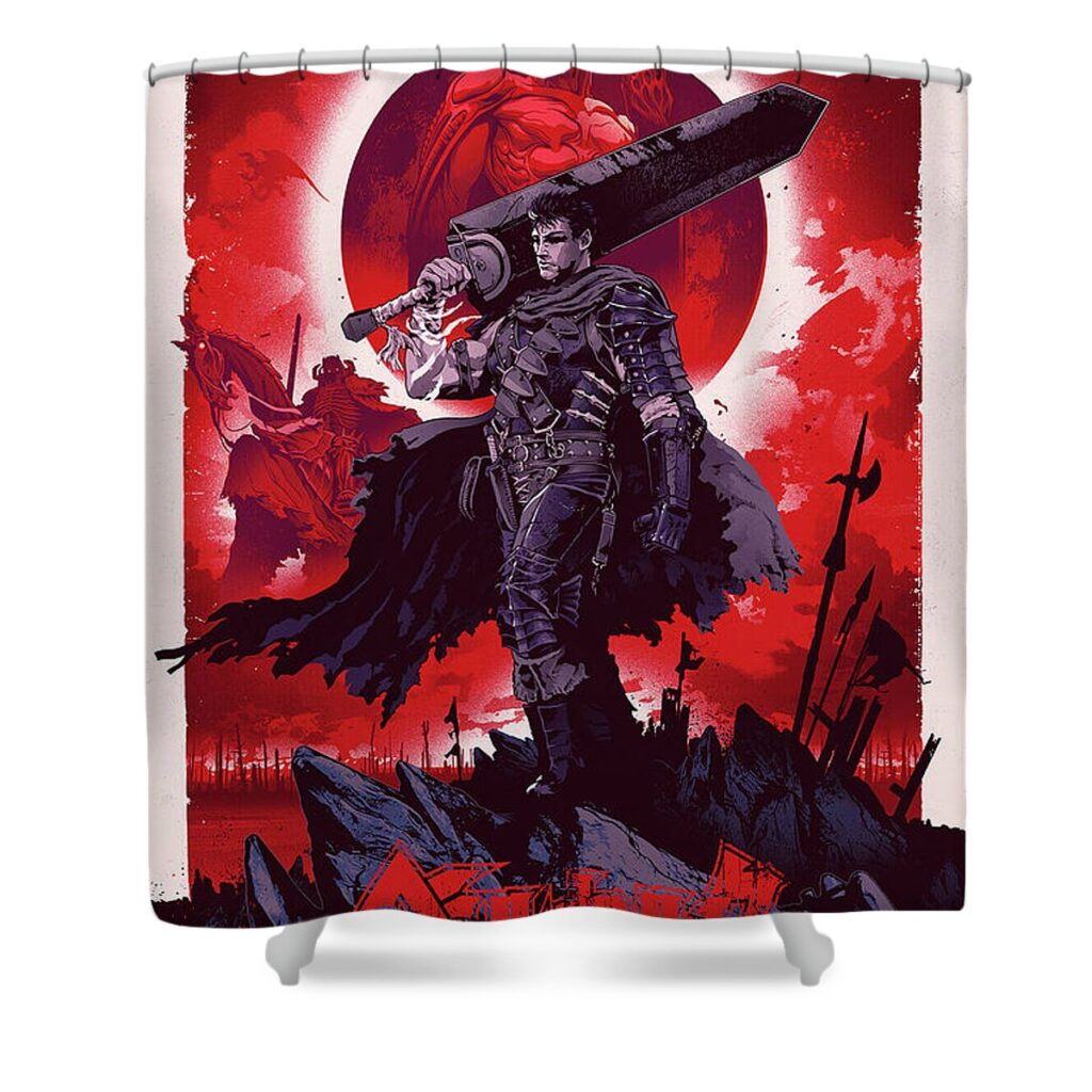 berserk anime japanese movie poster home wall decor sheryl neal - Anime Shower Curtains