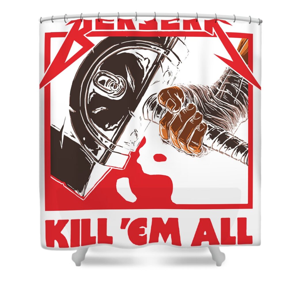 berserk metal stars handsley nguyen transparent - Anime Shower Curtains