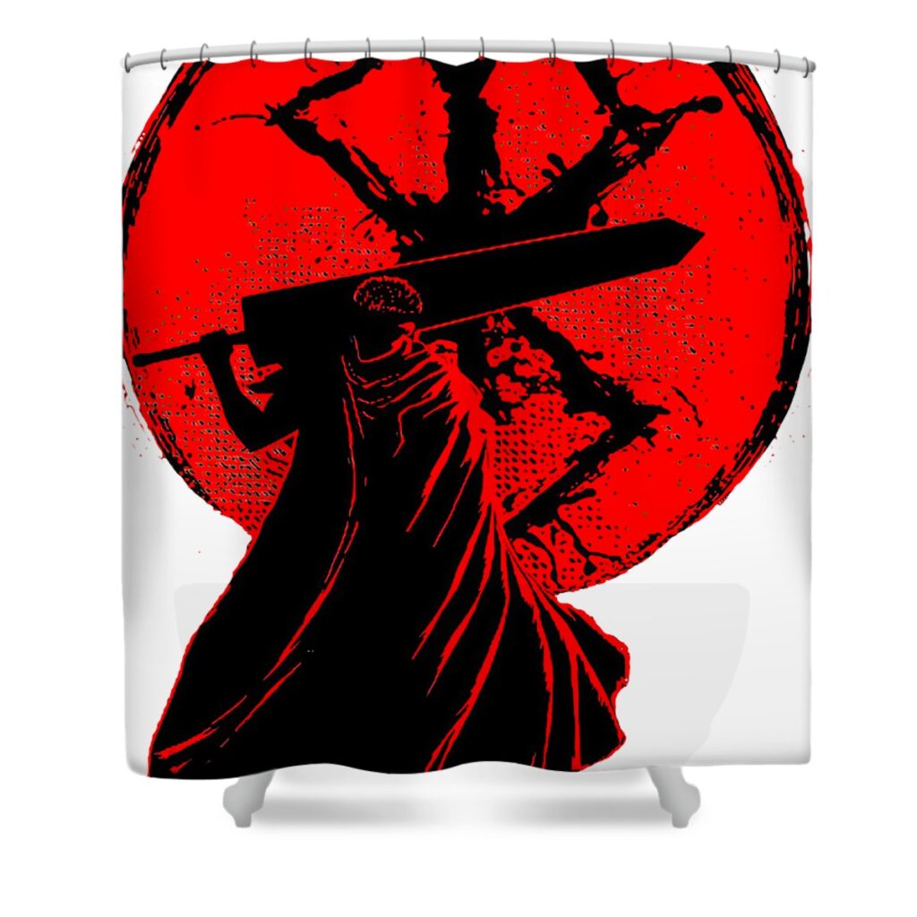berserk red swords wilma lewandowski transparent - Anime Shower Curtains