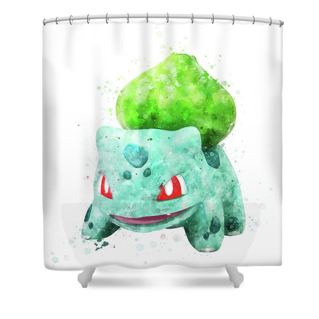 bulbasaur monn print - Anime Shower Curtains