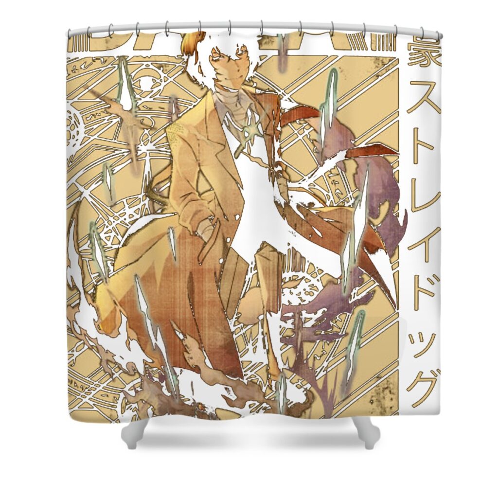 bungo stray dogs classic art dazai anime anime art transparent - Anime Shower Curtains