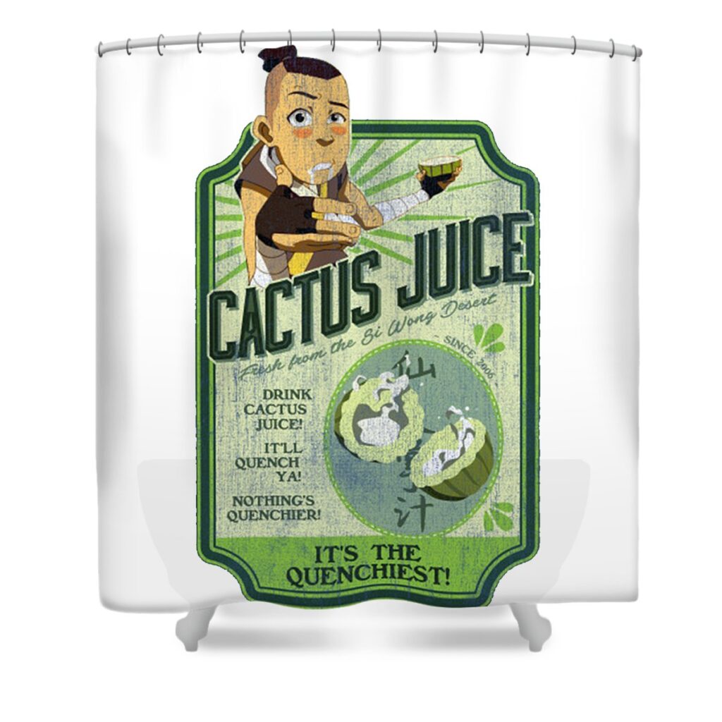 cactus juice avatar the last airbender carlyn p lee transparent - Anime Shower Curtains