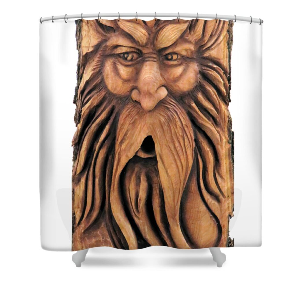 chainsaw art old man winter png only a fine day transparent - Anime Shower Curtains