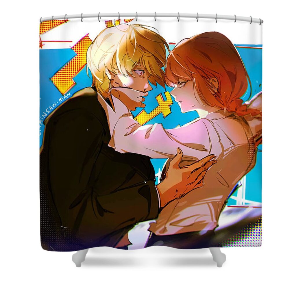 chainsaw man anime green james kyle - Anime Shower Curtains
