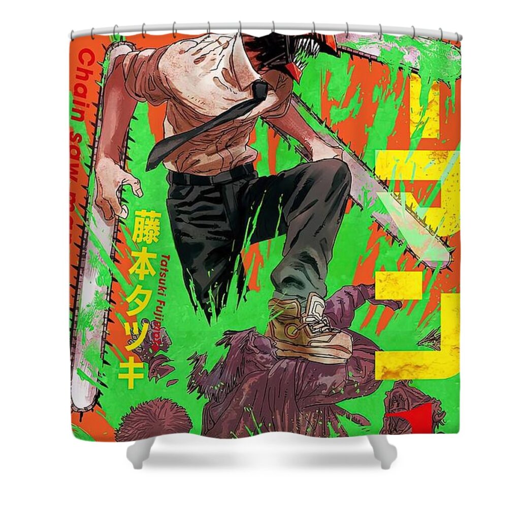 chainsaw man manga cover morgan clarke - Anime Shower Curtains