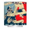 chainsaw man poster blood line love hipster taylor lee - Anime Shower Curtains