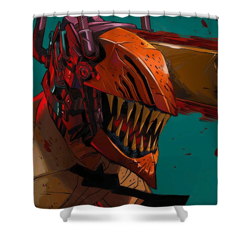 chainsaw man yellow hippie tina palmer - Anime Shower Curtains