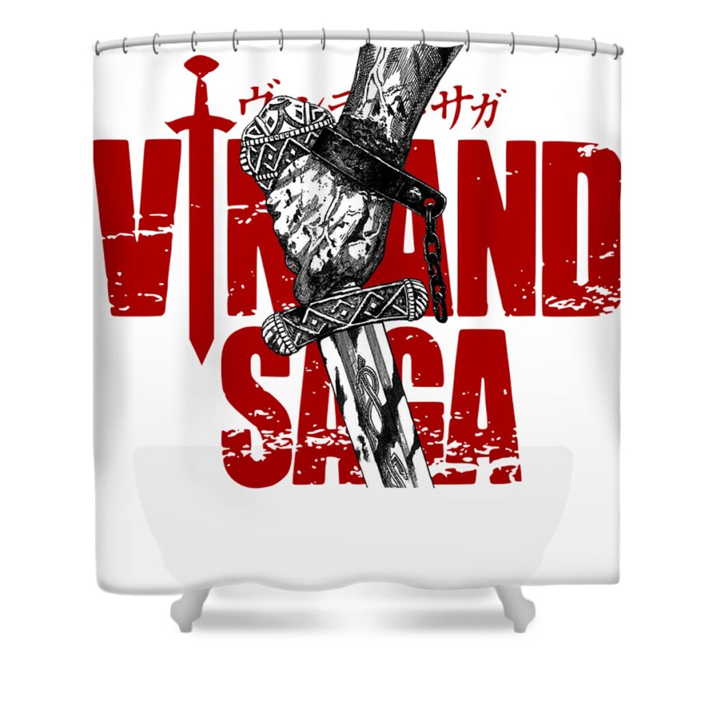 classic viking vinland saga anime gifts for fans lotus leafal transparent - Anime Shower Curtains