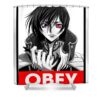 code geass black obey lelouch anime art transparent - Anime Shower Curtains