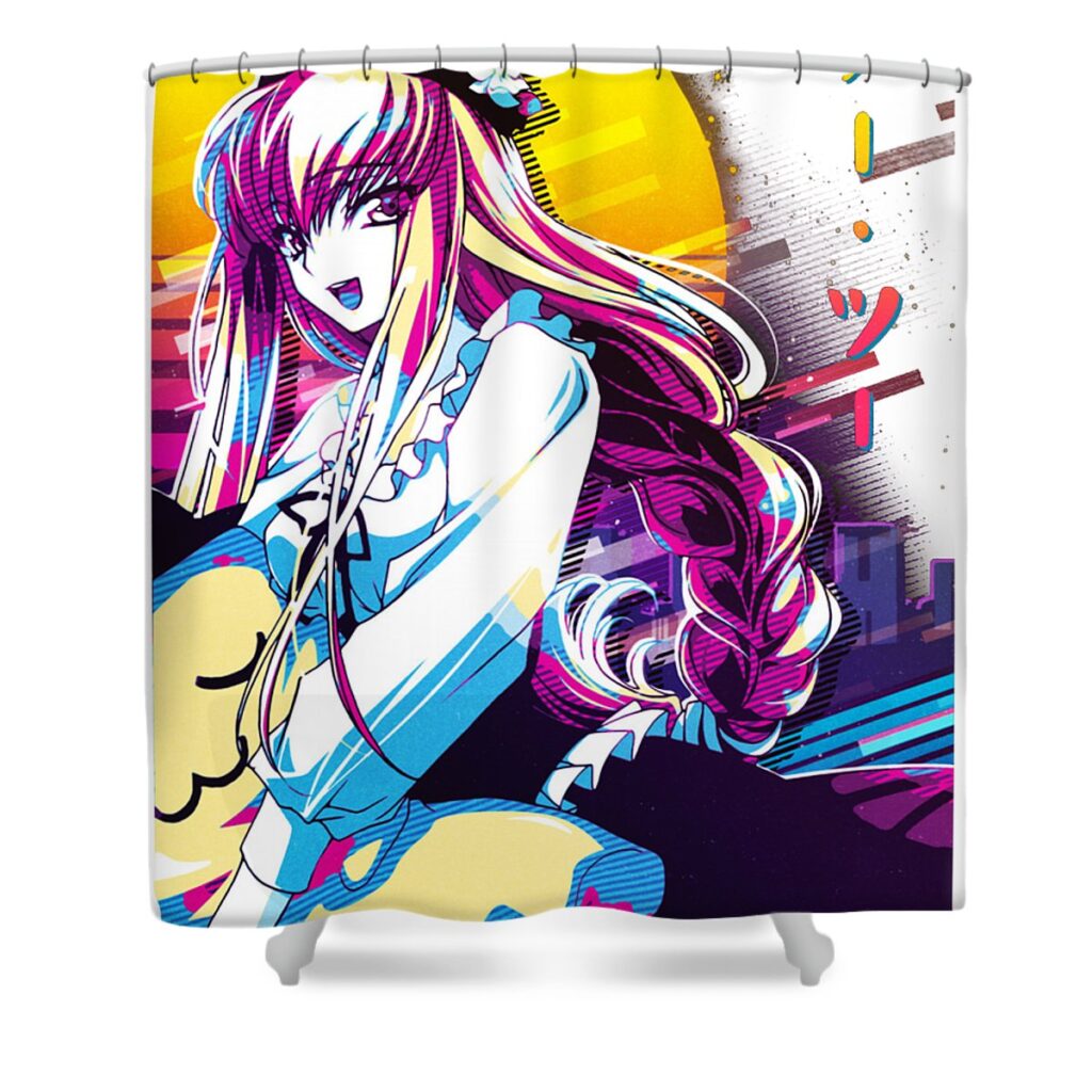 code geass cc retro art anime anime art transparent - Anime Shower Curtains