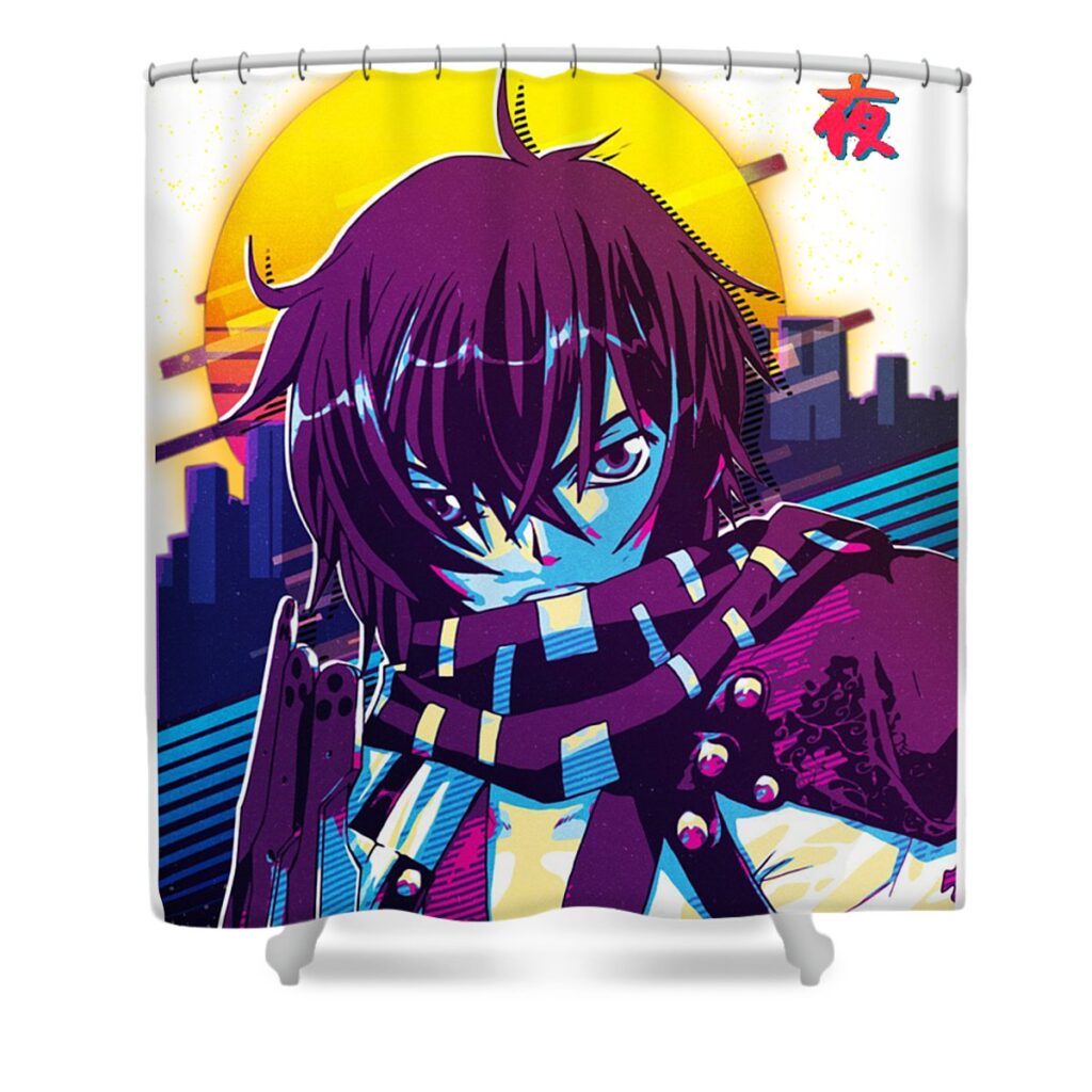 code geass lelouch retro art anime anime art transparent - Anime Shower Curtains