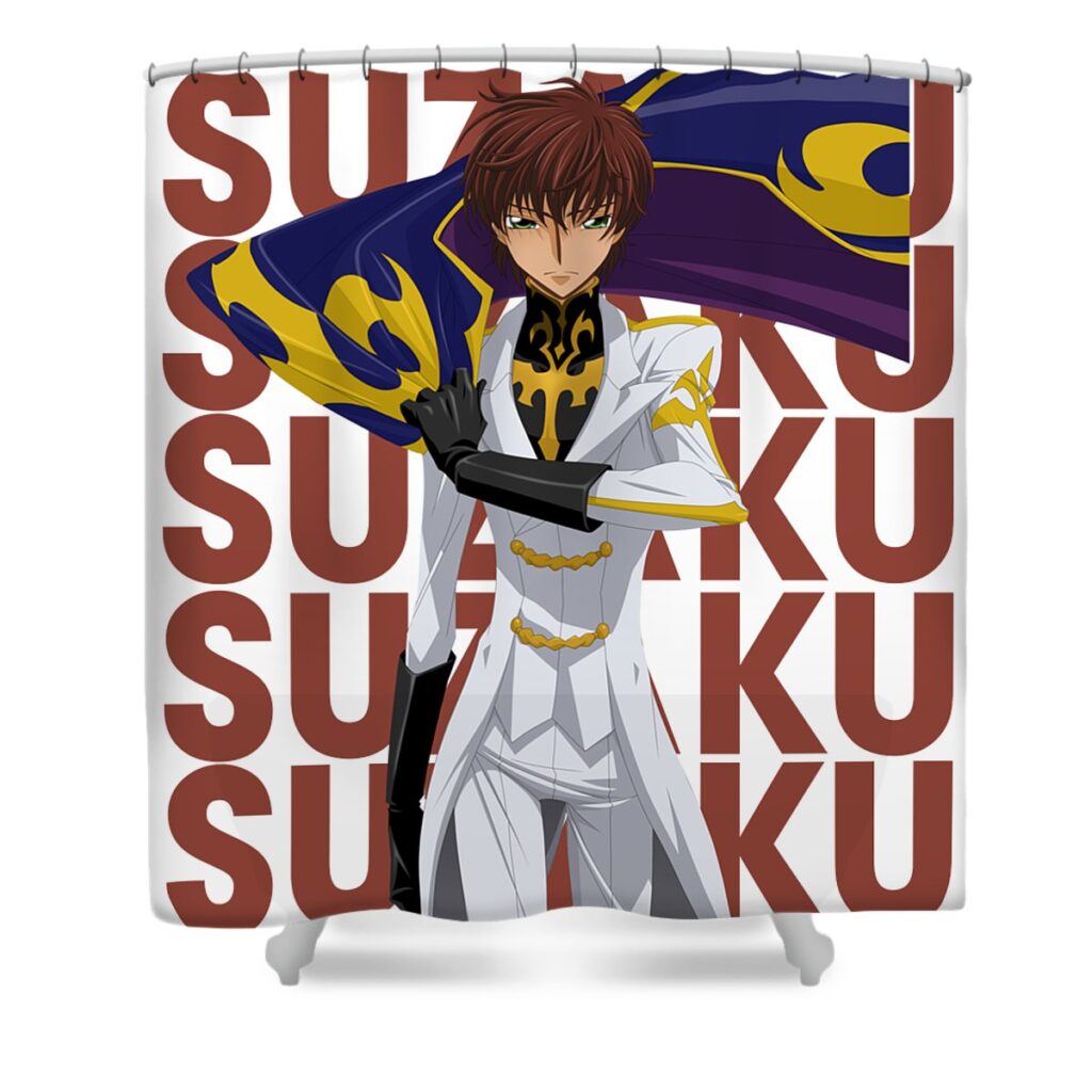 code geass suzaku name anime anime art transparent - Anime Shower Curtains