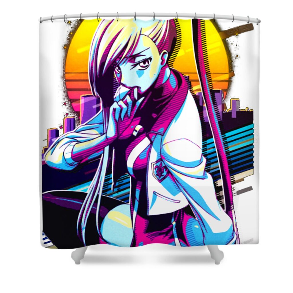 code geass villetta nu retro art anime anime art transparent - Anime Shower Curtains