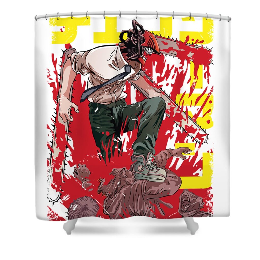creme chainsaw man manga anime video game transparent - Anime Shower Curtains