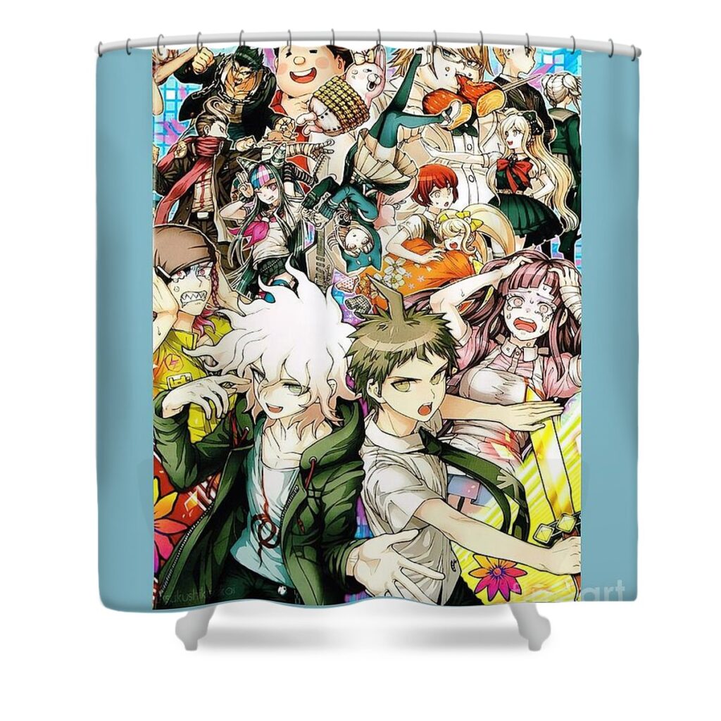 danganronpa 2 group together alex mohammed - Anime Shower Curtains