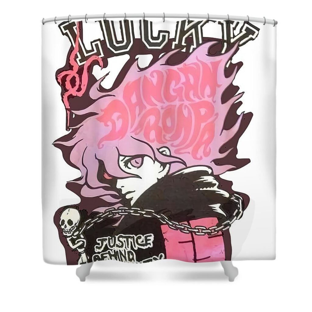 danganronpa 2 ultimate lucky nagito komaeda pink kimberly jones - Anime Shower Curtains