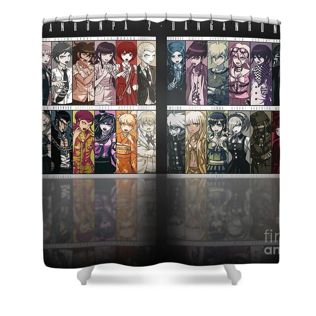 danganronpa 2killing island and danganronpa alex mohammed - Anime Shower Curtains