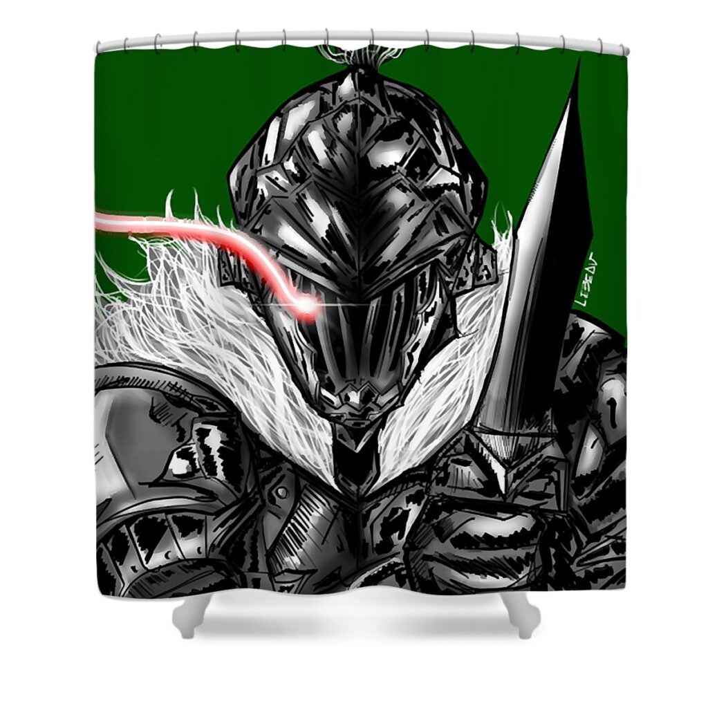 darkest knight in berserk hunt of the goblin slayer kiem thuong phan transparent - Anime Shower Curtains
