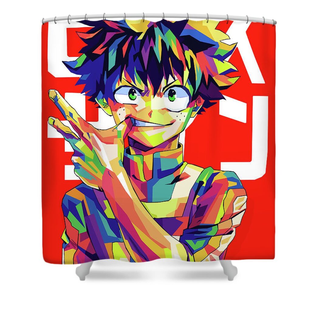 deku wpap pop art noval purnama - Anime Shower Curtains