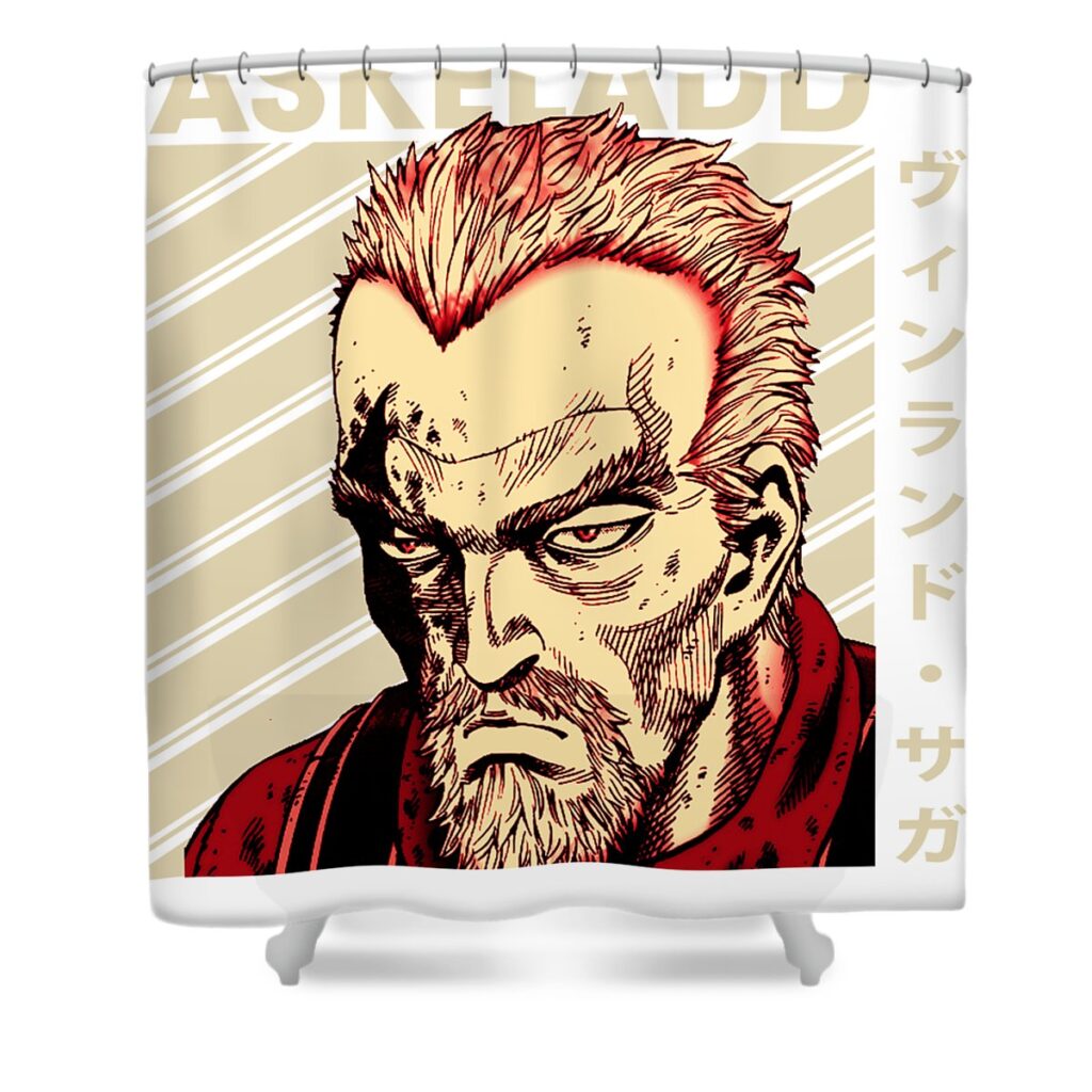 design askeladd vinland saga anime gifts for fans lotus leafal transparent - Anime Shower Curtains