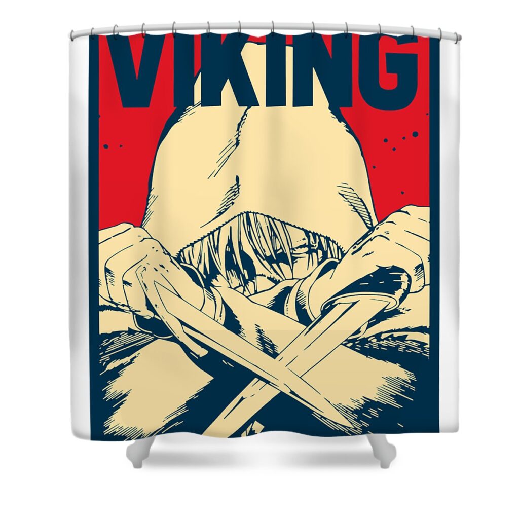 design viking vinland saga anime gifts for fans lotus leafal transparent - Anime Shower Curtains