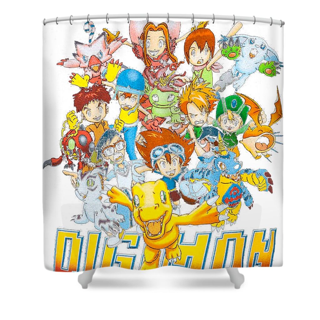 digimon adventure japanese art anime anime art transparent - Anime Shower Curtains