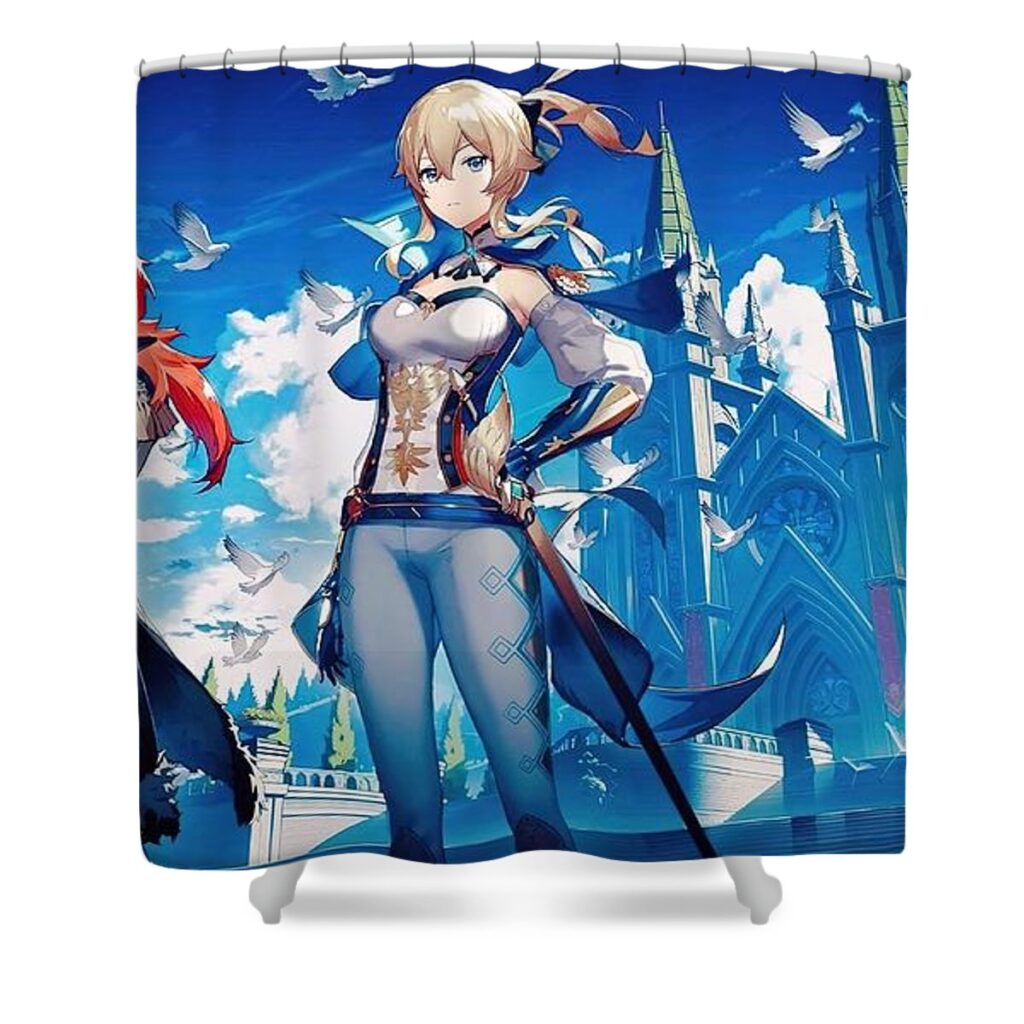 diluc and jean genshin impact clark chelsea - Anime Shower Curtains