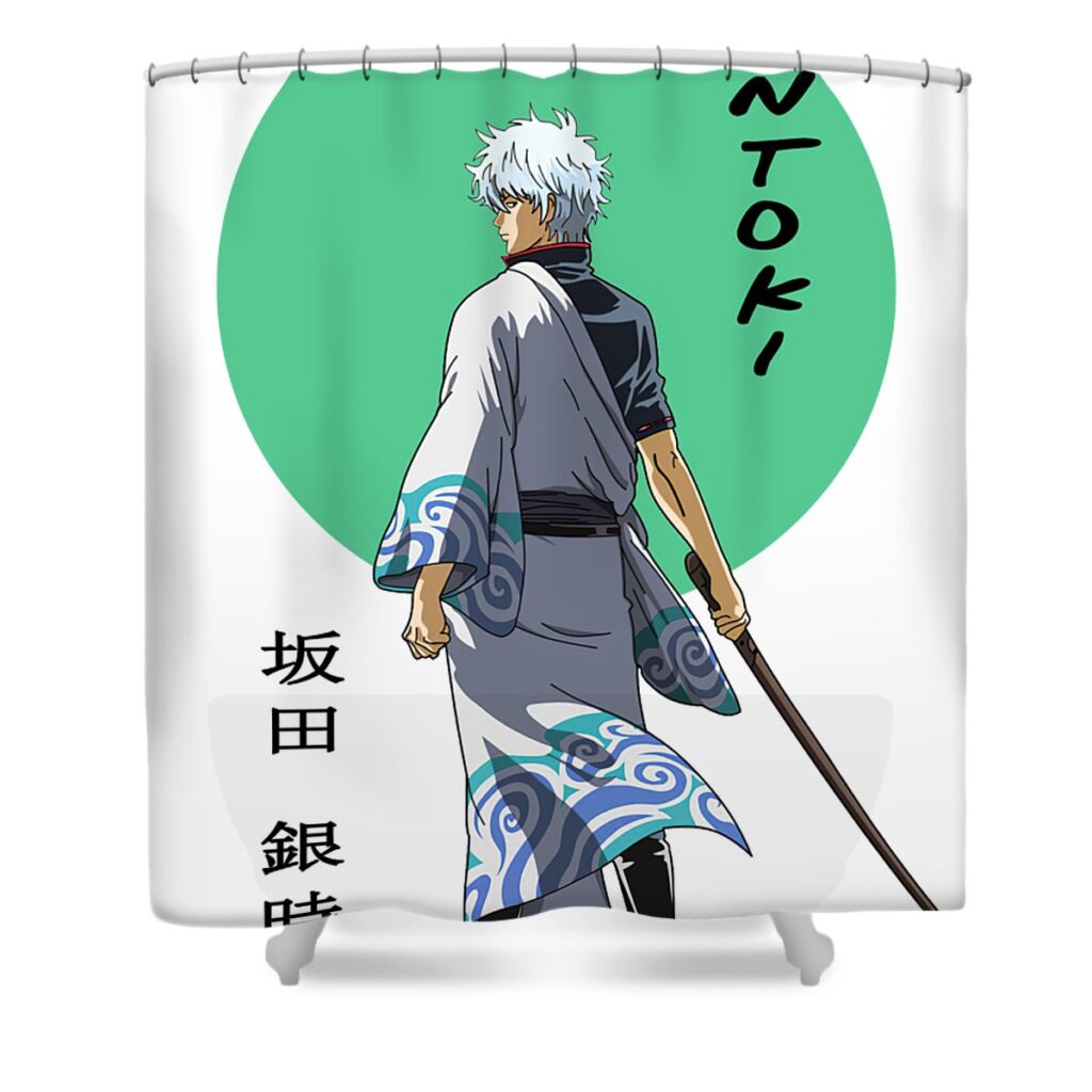 dr stone gintoki sakata dinh nhat transparent - Anime Shower Curtains