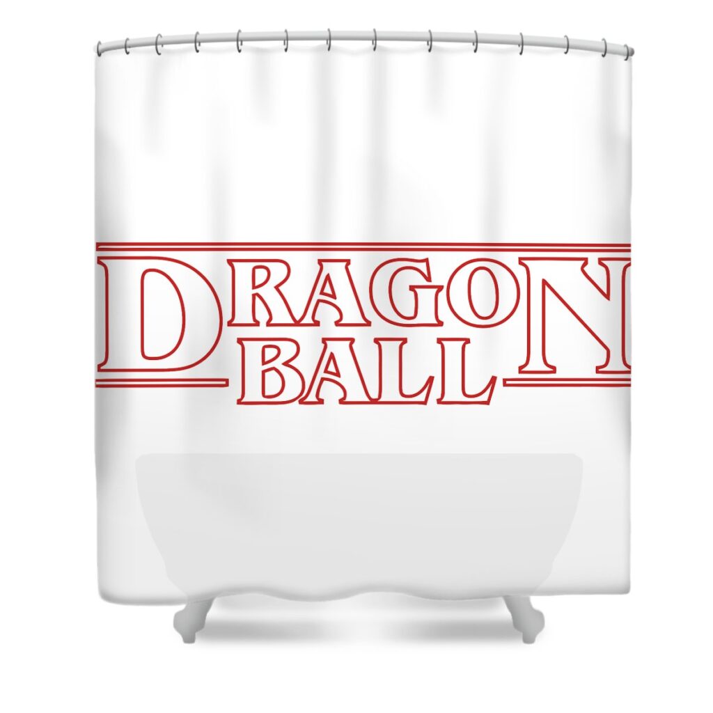 dragon ball z stranger things text karen w wyatt transparent - Anime Shower Curtains
