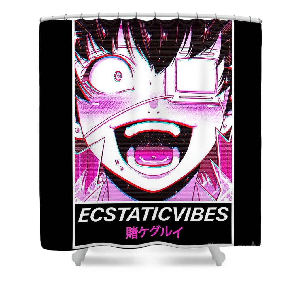 ecstatic vibes 2 kakegurui modern streetwear davies gray - Anime Shower Curtains