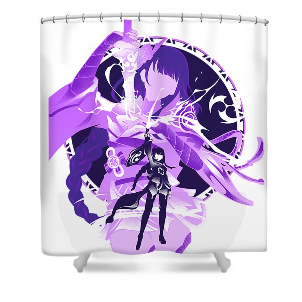 electro raiden shogun riet olthoff transparent - Anime Shower Curtains