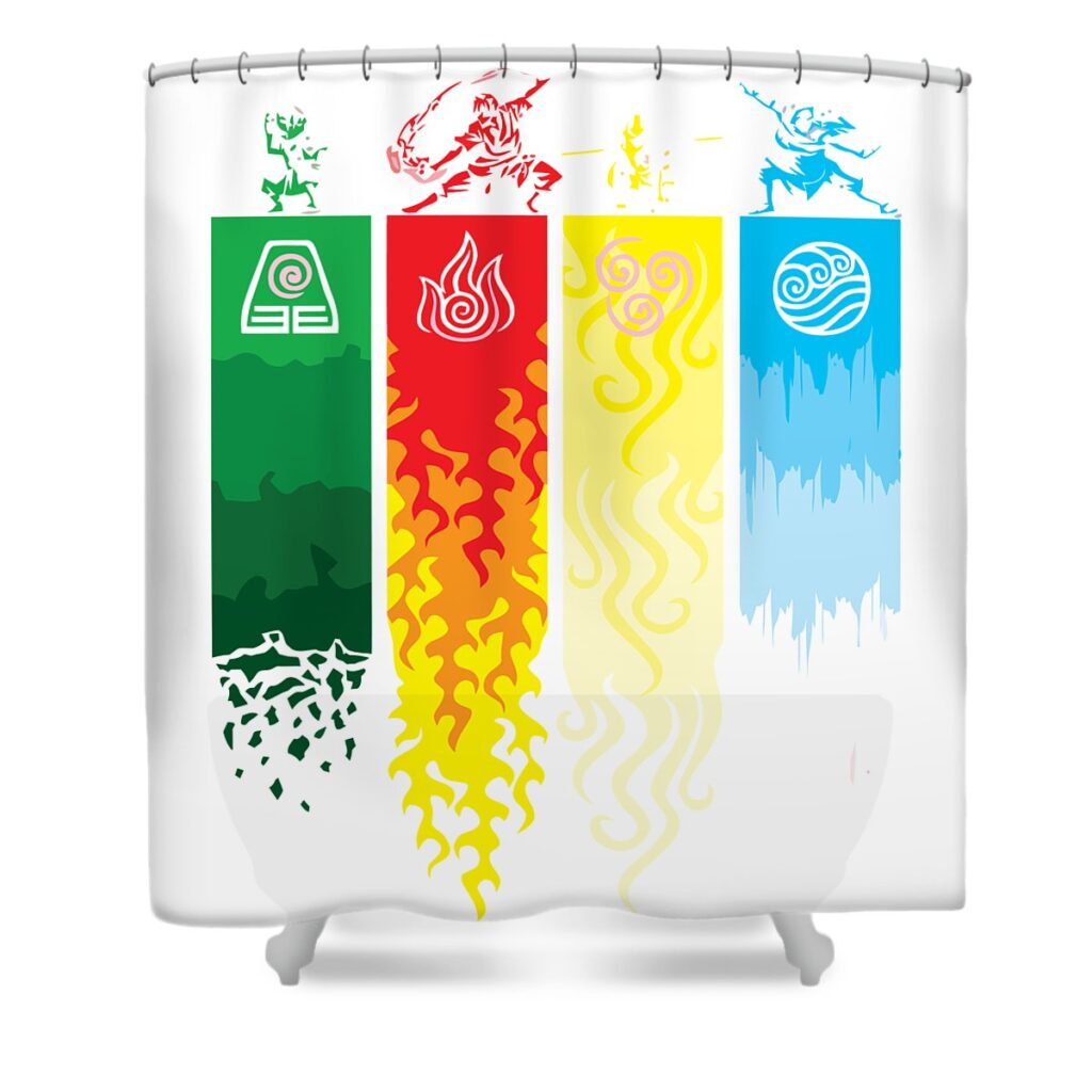 element symbols avatar the last airbender avatar the last airbender amin sholeh transparent - Anime Shower Curtains