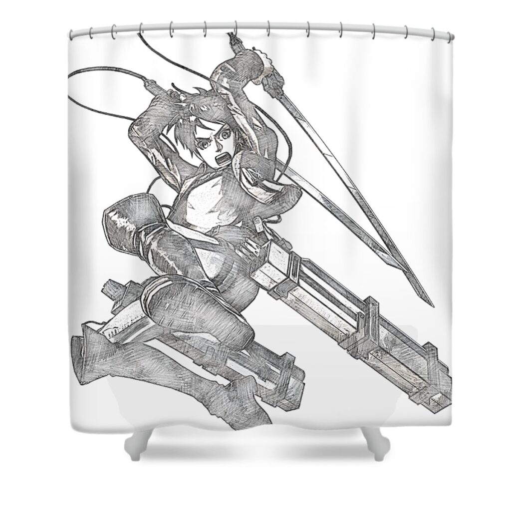 eren maneuver jacky cee transparent - Anime Shower Curtains