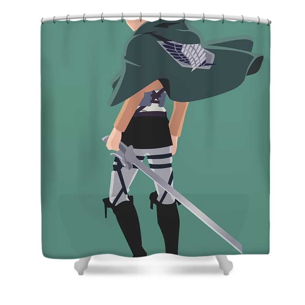eren yeager aot poster price harrison - Anime Shower Curtains