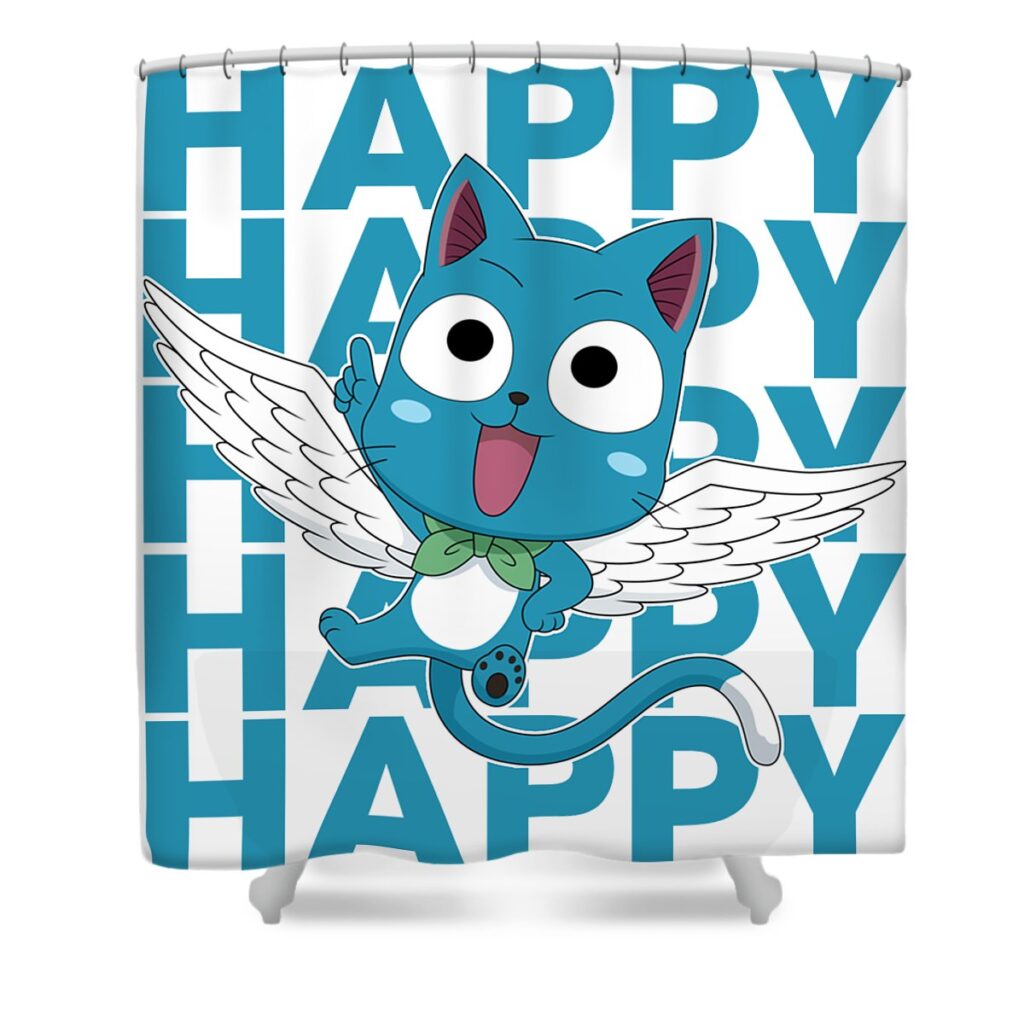 fairy tail happy name anime anime art transparent - Anime Shower Curtains